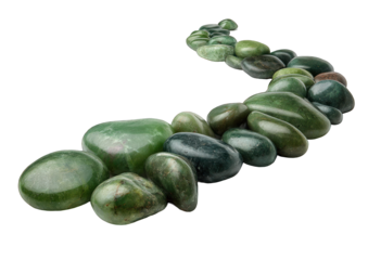 Jade Stone Pathway: A curved pathway of smooth, green jade stones, creating a sense of tranquility and natural beauty.