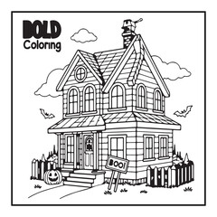 Obraz premium Bold & Easy Halloween Coloring Pages For Kids