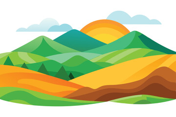 Obraz premium Gradient landscape hill