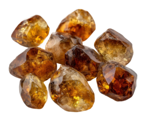 Exploring amber gemstones natural deposits mineral collection environment view isolated on transparent background