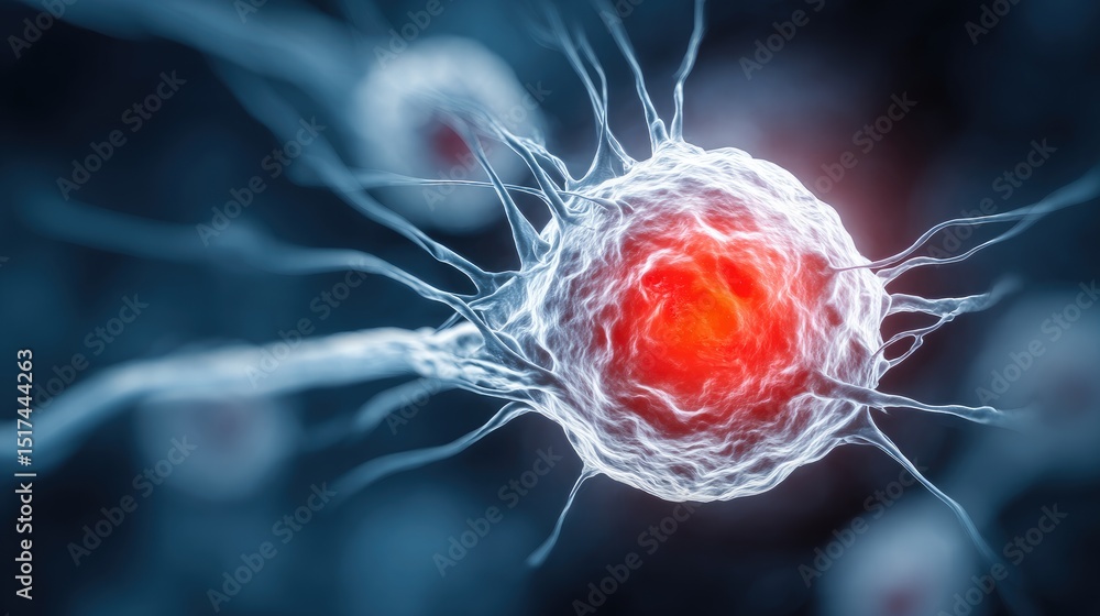 Poster close-up view of a complex cellular structure.