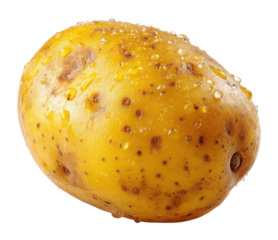 Freshly harvested yellow potato farm field food natural environment view isolated on transparent background