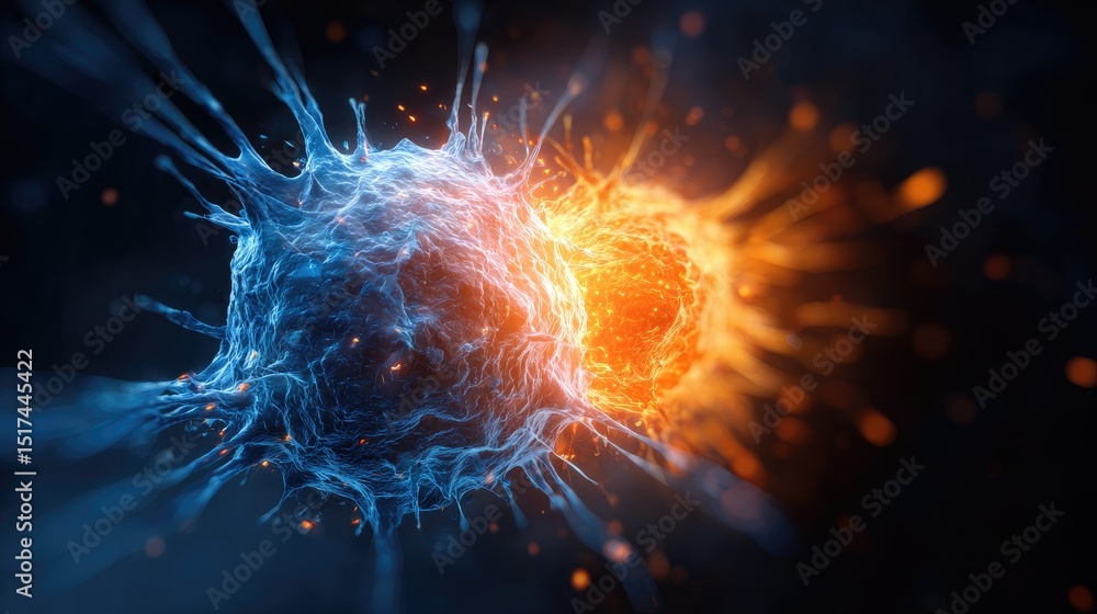 Poster two cellular structures in opposition.