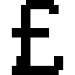 Obraz premium Pixel art British Pound symbol. Pond icon