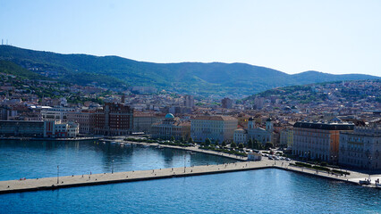Trieste marina aerial view from from cruise ship.