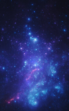 Galaxy and nebula with many stars in space