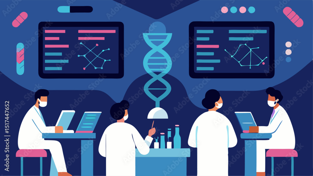 Poster gene editing lab a tingedge laboratory filled with advanced equipment like crispr machines scientist