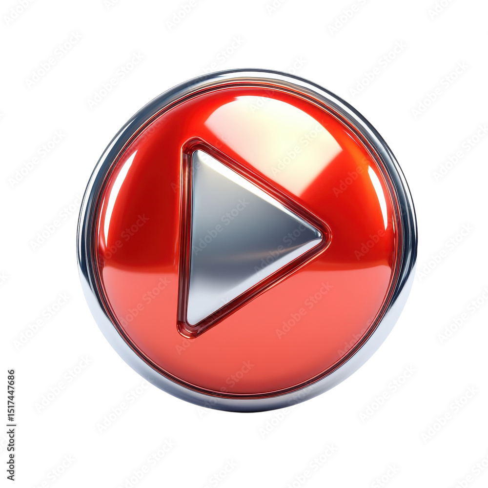 Poster start the show an inviting red play button signals new beginnings and on transparent background