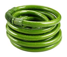 Watering garden hose home product green environment view gardening essentials isolated on transparent background