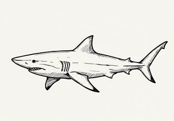 Obraz premium 鉛筆の躍動 サメの肖像
