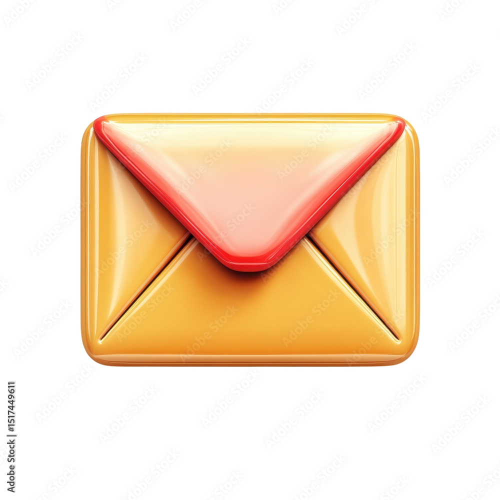 Poster a gleaming golden envelope a symbol of anticipation and connection against on transparent background