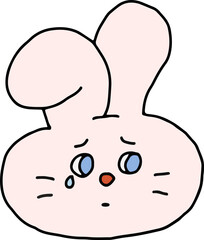 A bunny icon illustrating loneliness through subtle sadness and drooped ears.
Ideal for emotional content, self-reflection, and diary-like visuals.