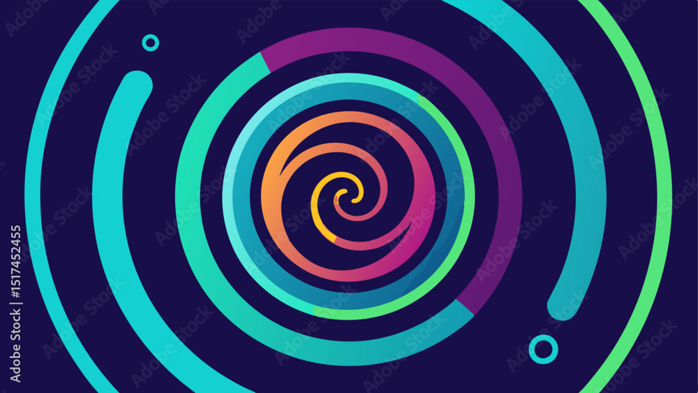 Poster circular whirl a circular motion effect with percentage signs spiraling inward each in a unique neon