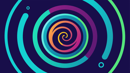 Circular Whirl A circular motion effect with percentage signs spiraling inward each in a unique neon shade giving a sense of energy and excitement.