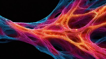 Abstract network design with vibrant colors.