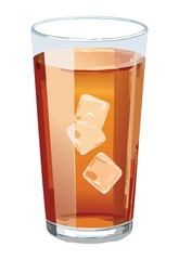 Ice Tea Glass Fresh - Vector Illustration