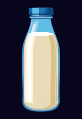 Creamy White Beverage Bottle - Vector Illustration
