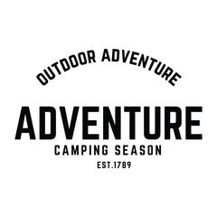 Bold outdoor adventure typography with "Camping Season" and "EST.1789." Perfect for nature lovers, explorers, and camping gear or apparel designs.