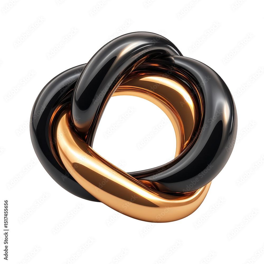Poster an endless embrace of gold and ebony swirls in unity forever intertwined on transparent background