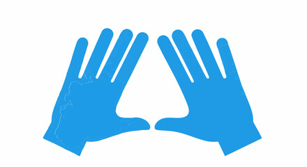 Equal rights movement illustration of two blue hands reaching upwards showing support and care graphic design vector art work