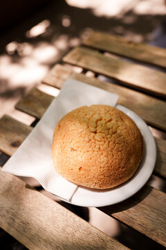 A concha pastry at a bakery