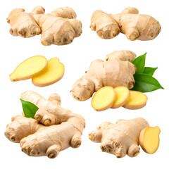 Fresh Ginger Root: Sliced, Isolated, Transparent Background Images