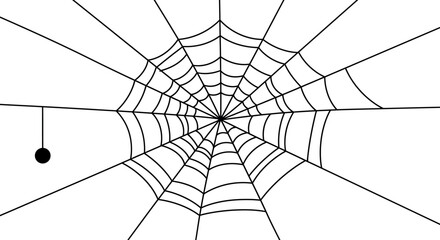 Obraz premium cobweb, spiderweb, dark background, intricate, detailed, black and white, gothic, eerie, creepy, mysterious, ominous, haunting, intricate pattern, symmetrical design, radial composition, organic shape