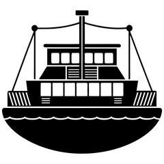 silhouette of a ship