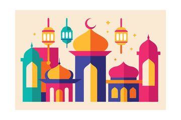 Obraz premium vector illustration of a mosque
