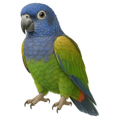 Obraz premium Vibrant Blue Headed Parrot Bird Detailed Closeup Studio Shot