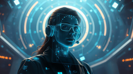 artificial intelligence asisstant, photo realistic illustration