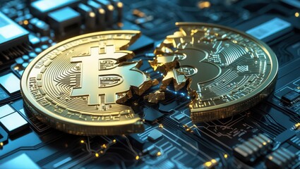 Bitcoin broken in two halves