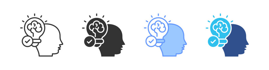 Proficiency Multi Style Icon Set Vector 