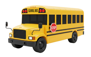 Yellow School Bus Toy with Stop Sign and Black Wheels for Children