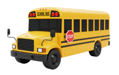 Yellow School Bus Toy with Stop Sign and Black Wheels for Children