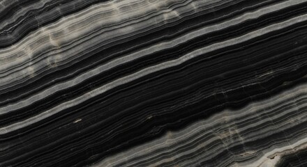 Geological cross-section showcasing the dramatic banding of black and white stone.
