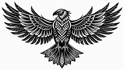 Obraz premium Majestic eagle soars wings spread in freedom a symbol of courage and vision with bold black graphic