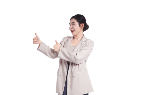 Asian young businesswoman portrait on white background
