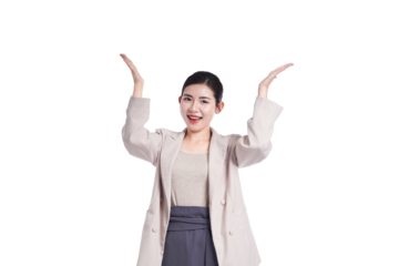 Asian young businesswoman portrait on white background