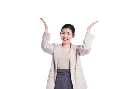 Asian young businesswoman portrait on white background
