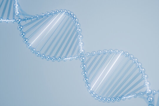  Clean Blue DNA Helix on Solid Background