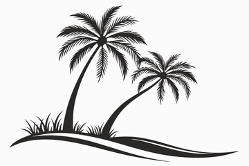 Obraz premium Palm Essence: Silhouette Icons in Vector Form