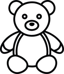 cute teddy outline vector icon