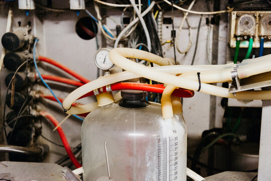 technical equipment for dairy production in a farm setting