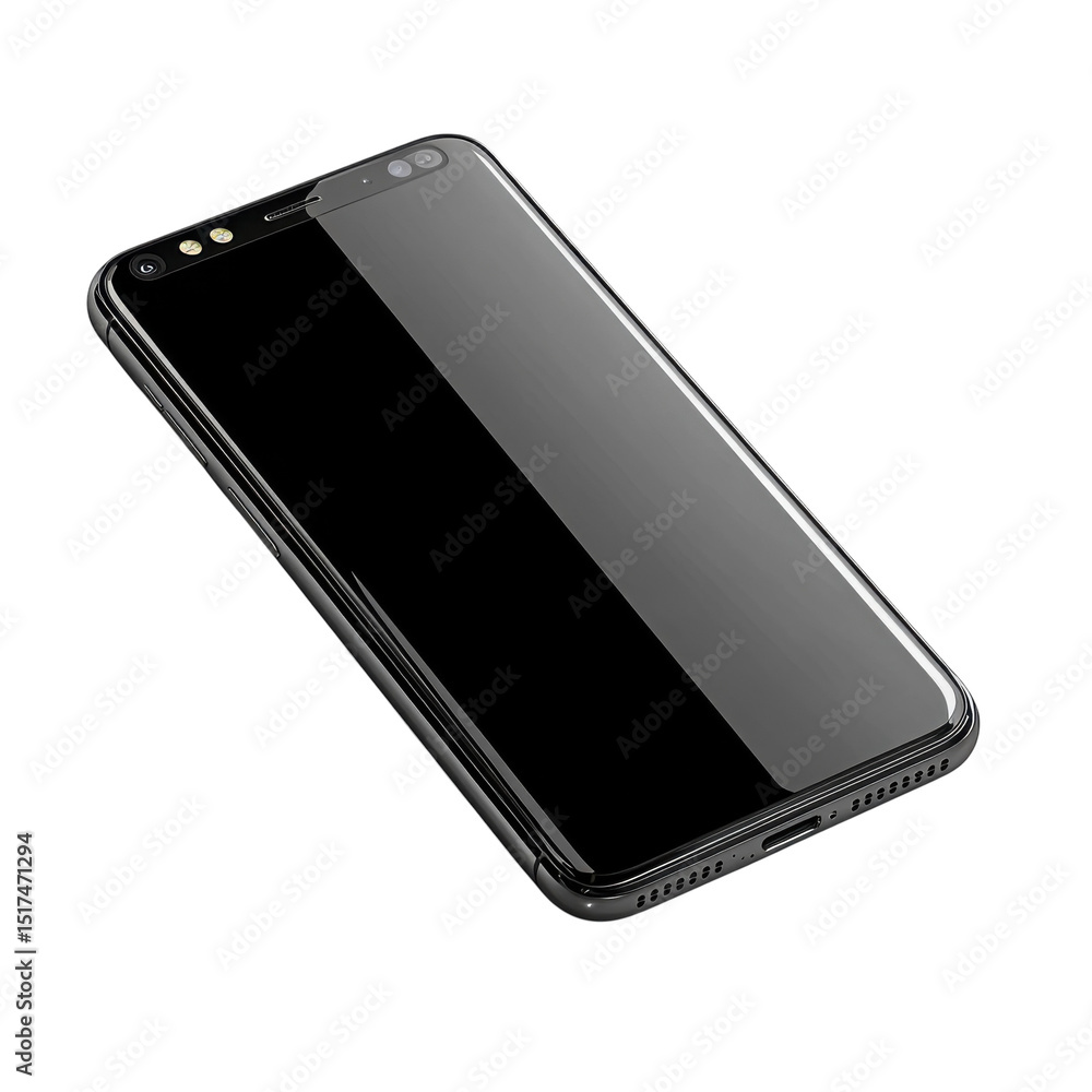 Poster sleek new smartphone with edge to edge display perfect for modern on transparent background