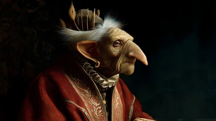 Elderly fantasy creature in renaissance attire