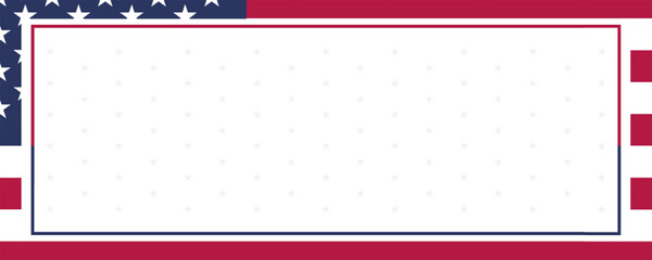 Patriotic Frame USA Flag Colors Border For Celebrations and Design