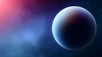 Stylized glowing planet in a vibrant cosmic backdrop