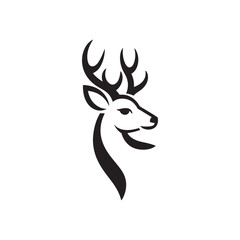 Fototapeta premium Deer Logo Design Vector, Deer Silhouette Design Vector, Unique and Professional Deer Logo Design
