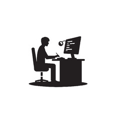 Focused Programmer at Work Silhouette – Coding, Innovation & Tech Productivity